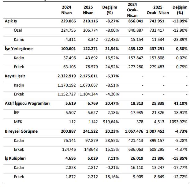 İŞKUR istatistik grafiği