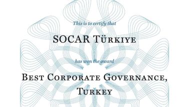 SOCAR Türkiye, Türkiye’nin en iyi kurumsal yönetişim uygulamalarına sahip şirketi oldu