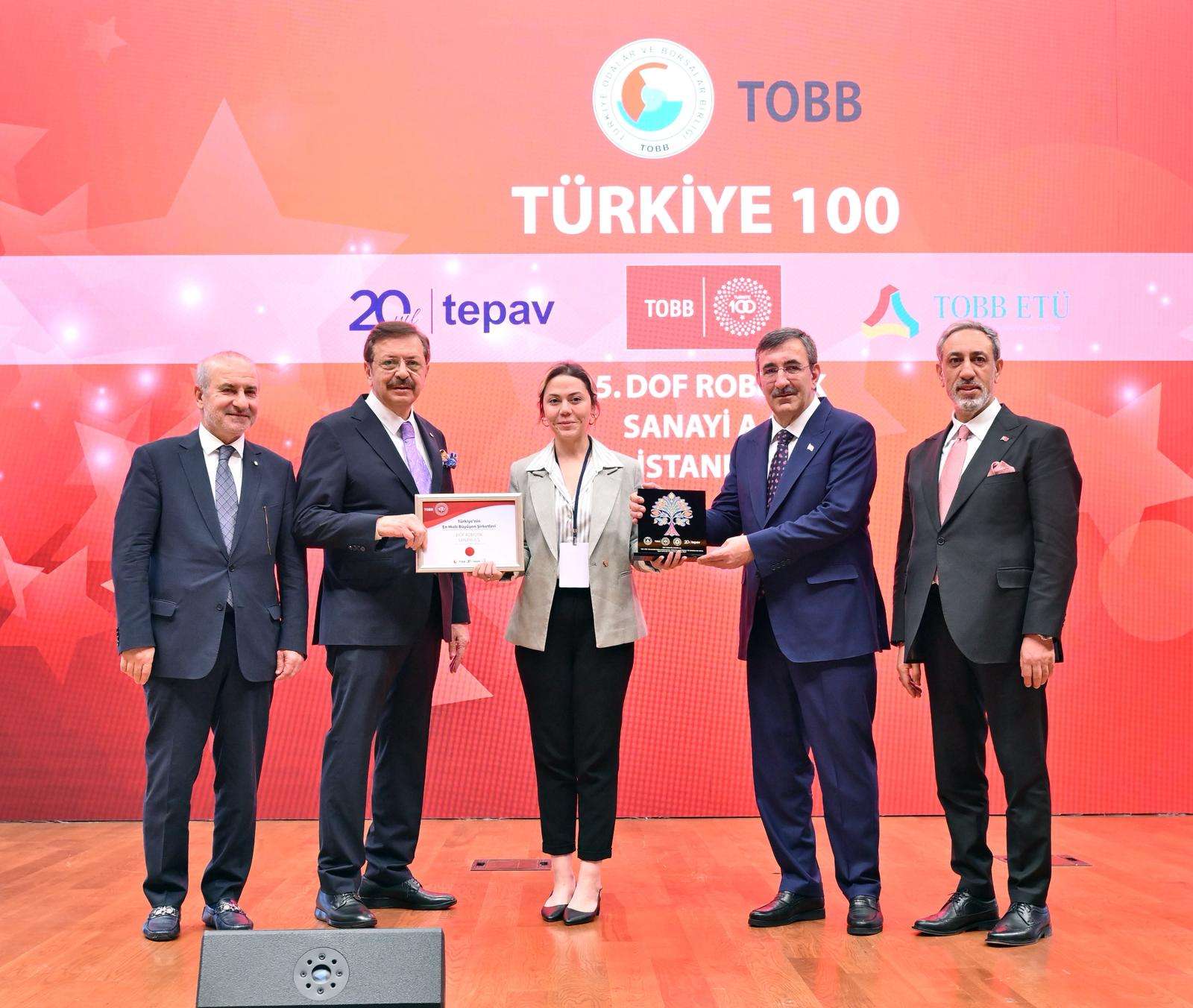 DOF Robotics, “Türkiye’nin En Hızlı Büyüyen 100 Şirketi” listesine girdi