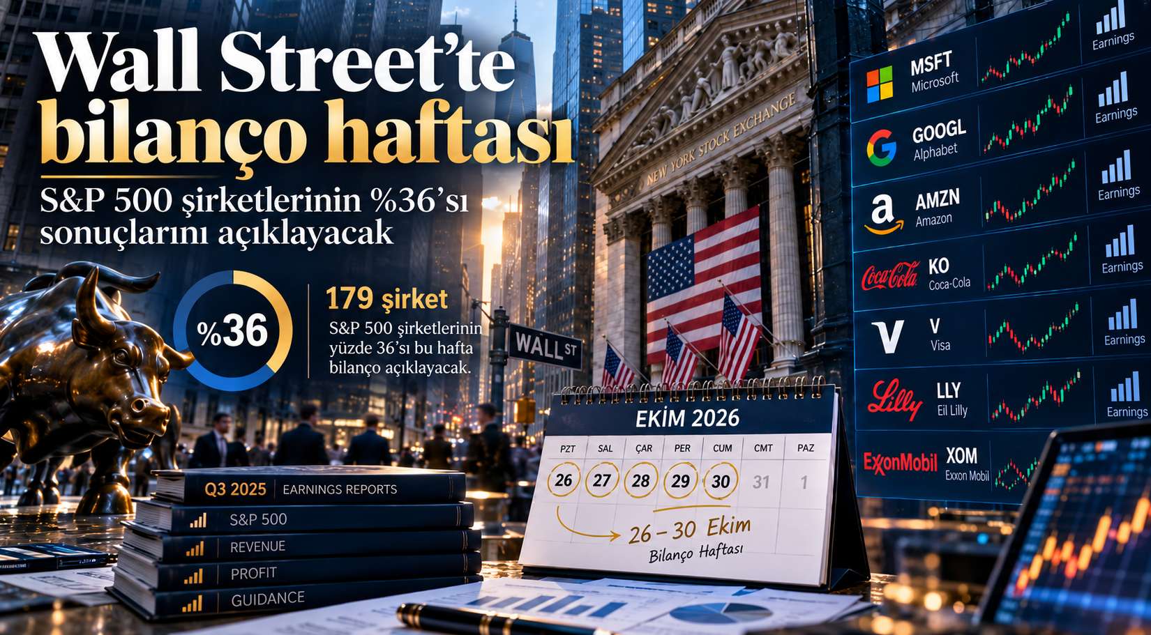 Wall Street'te bilanço haftası: S&P 500 şirketlerinin yüzde 36'sı sonuçlarını açıklayacak